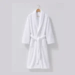 02 Classic White Coral Fleece Hotel Bathrobe 01