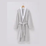 03 Marriott Gray Contrast Collar Gabardine Hotel Bathrobe 01