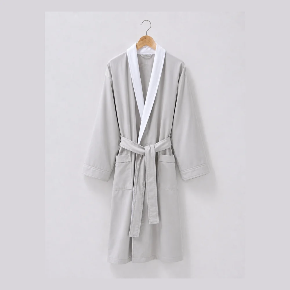 Marriott Gray Contrast Collar Gabardine Hotel Bathrobe
