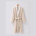 05 Champagne Contrast Collar Gabardine Hotel Bathrobe 01