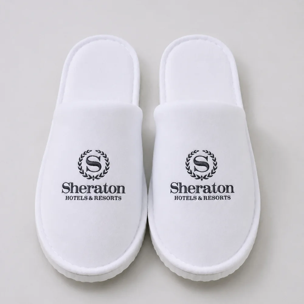 Sheraton Embroidered White Hotel Slippers