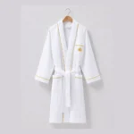 07 Gold Piping Embroidered Waffle Hotel Bathrobe 01