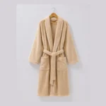 08 Warm Beige Coral Fleece Hotel Bathrobe 01