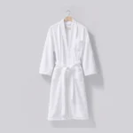 12 Textured White Velour Hotel Bathrobe 01