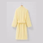 13 Soft Yellow Velour Hotel Bathrobe 02