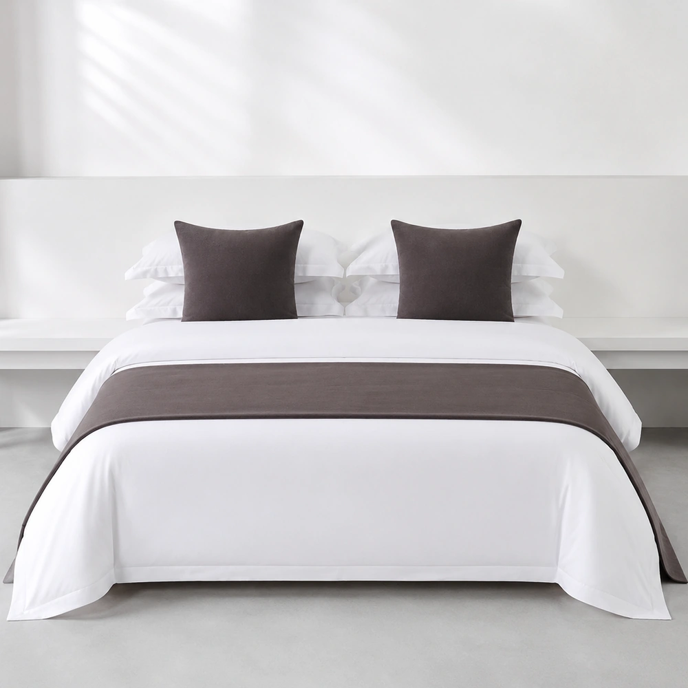 Charcoal Velvet Bed Runner and Cushion Set