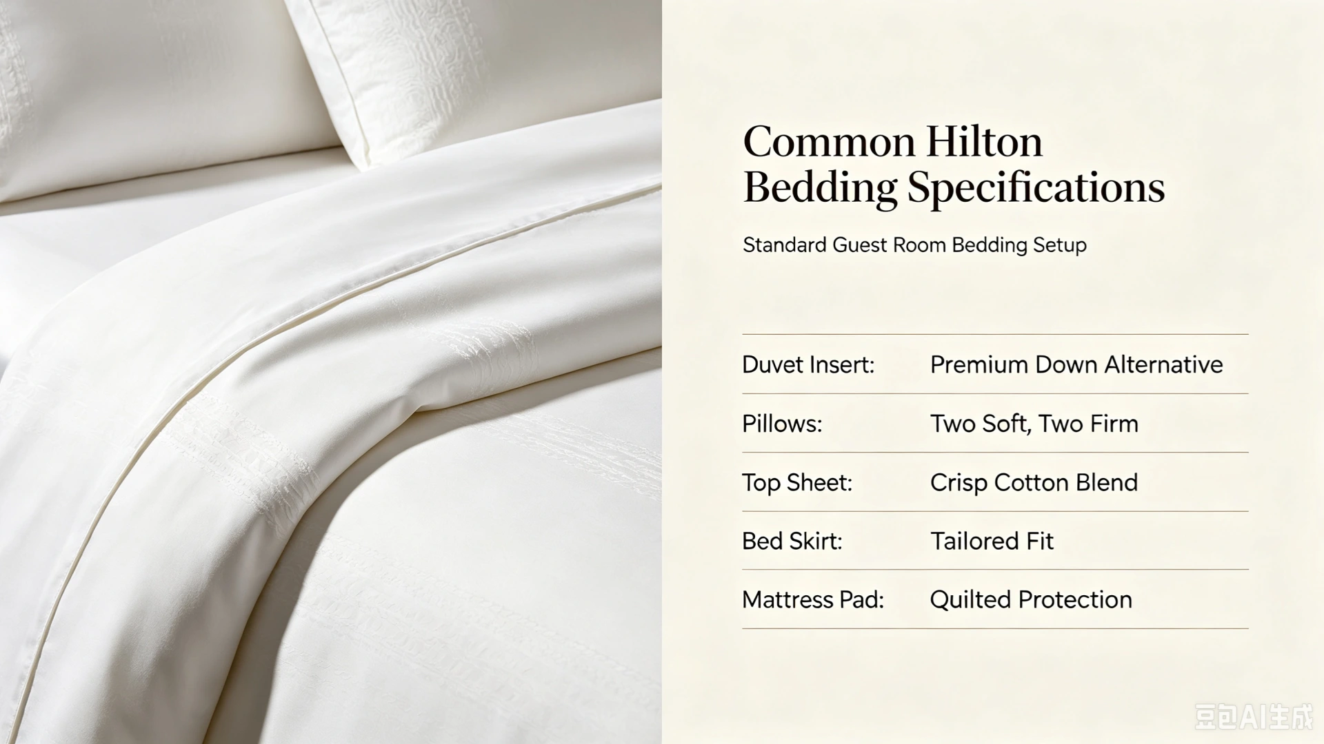 Common Hilton bedding specifications