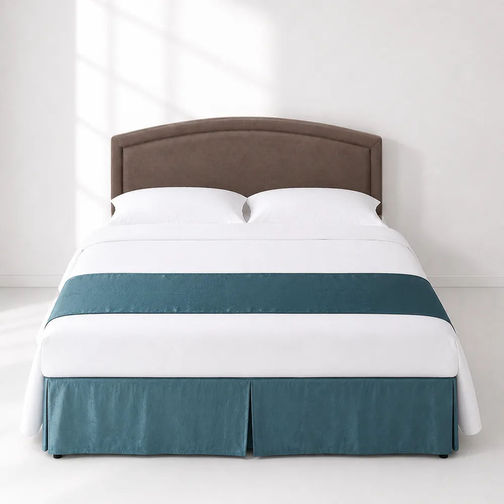 Dusty Blue Jacquard Velour Bed Skirt