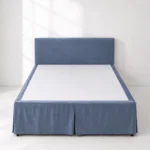 Dusty Blue Jacquard Velour Bed Skirt 02