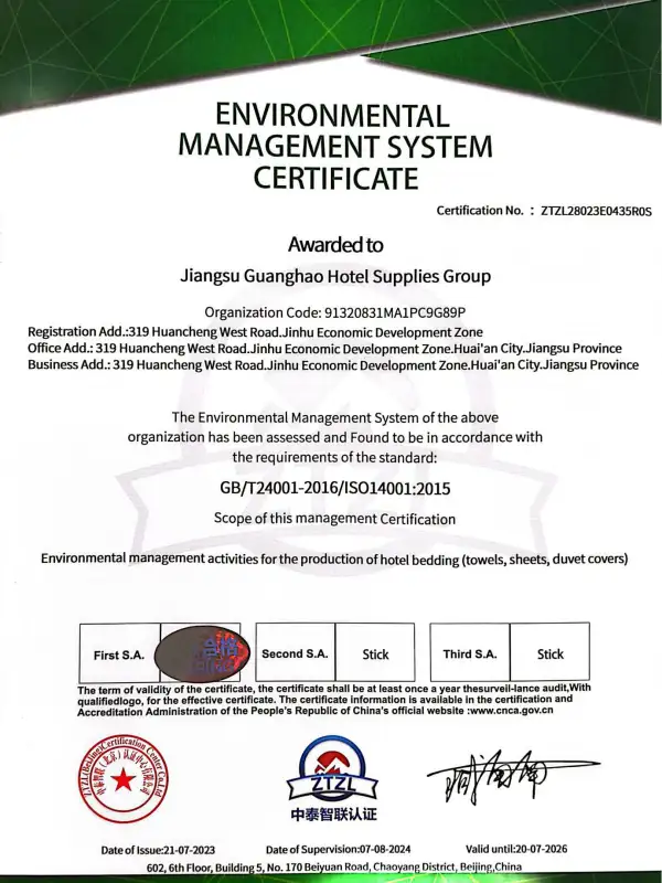 ISO14001 environmental management system certification