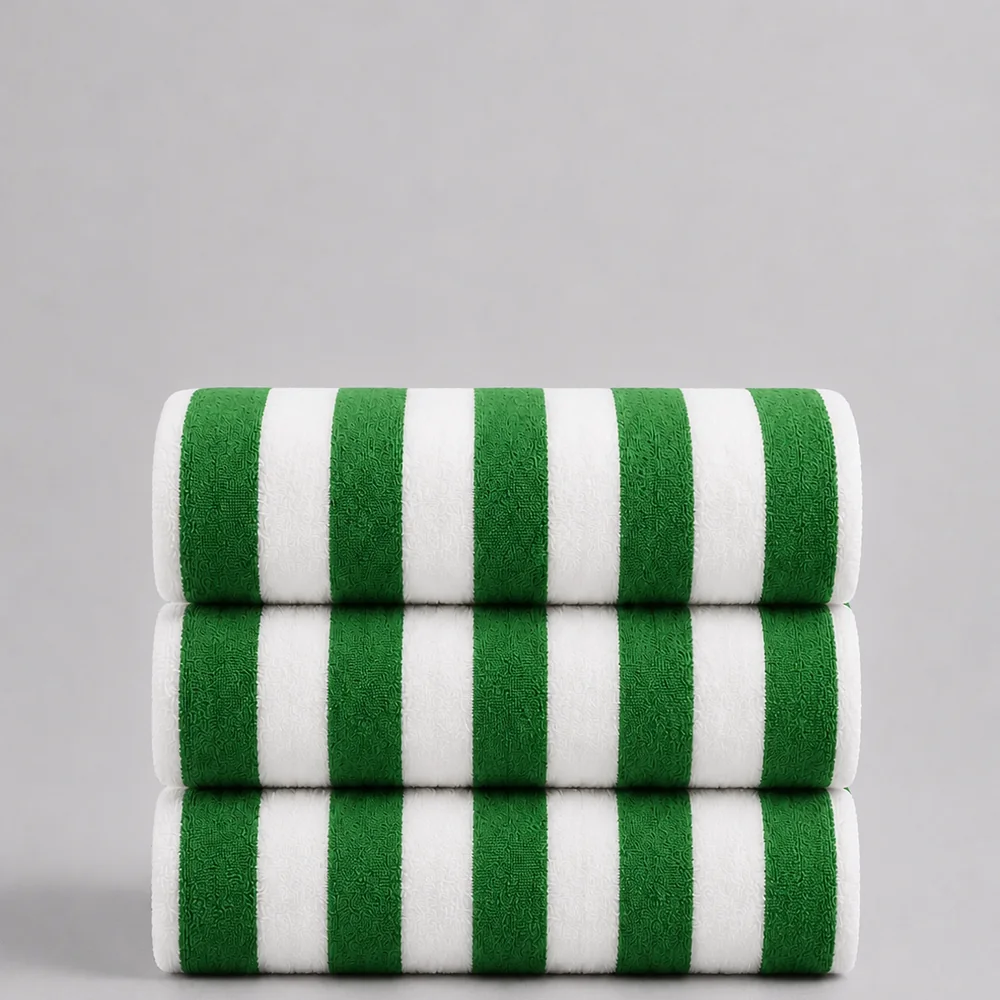 Green Stripe Beach Towel