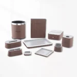 Ivory Walnut Contemporary Hotel Room Accessories Collection 01
