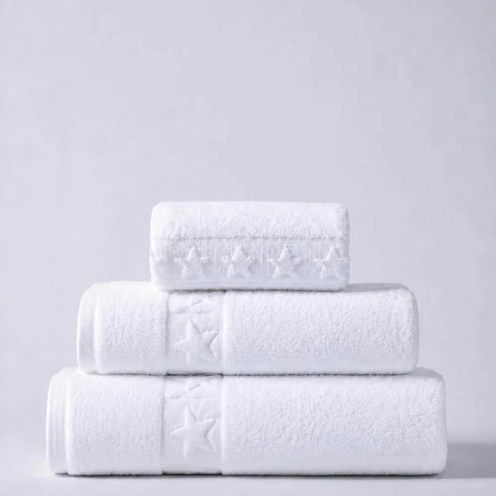 Star Embossed Hotel Towel