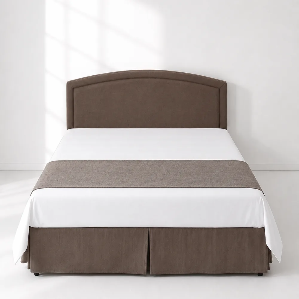 Taupe Jacquard Velour Bed Skirt