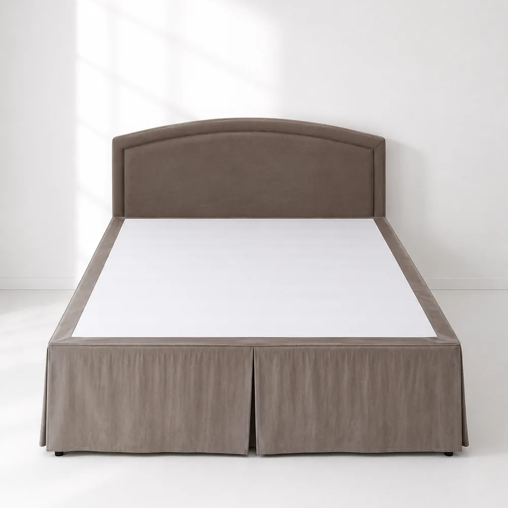 Taupe Plain Velour Bed Skirt