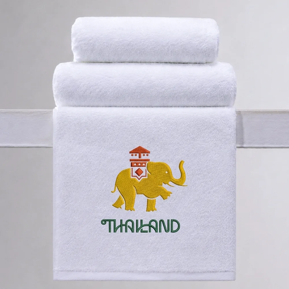 Thailand Embroidered Plain Weave Hotel Towel