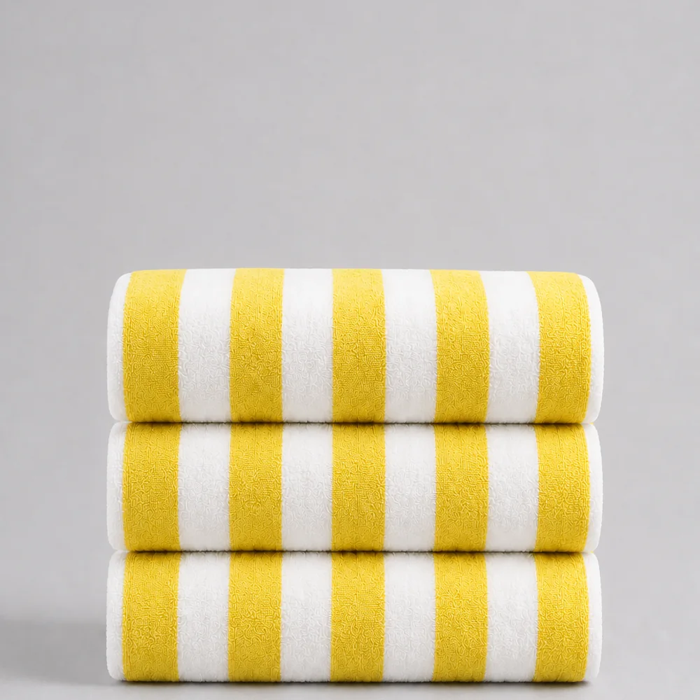 Yellow Stripe Beach Towel