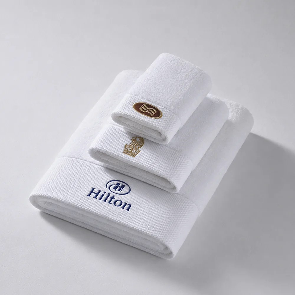 Logo embroidery on premium hotel textiles