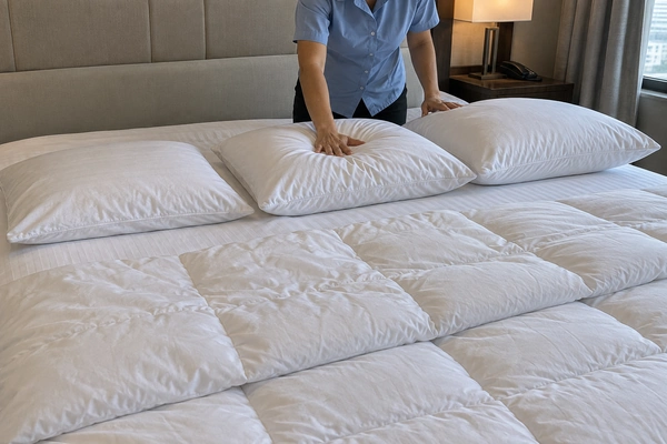 5 star hotel bedding with cotton sheets duvet and pillows